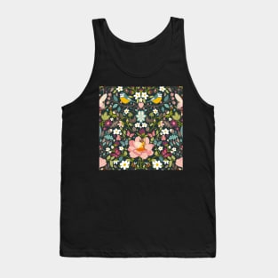 Flower fairies in a secret woodland glade on forest green Tank Top